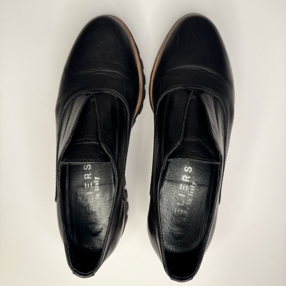 Atelier Women’s Barton Black & Tan Italian Leather Platform Penny Loafers Sz 38 - Picture 8 of 14